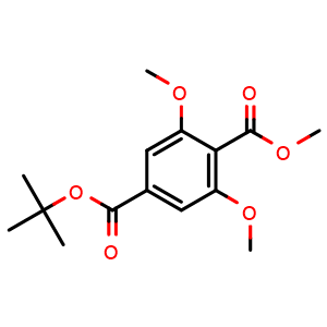 Chemical structure of 4-(tert-Butyl) 1-methyl 2,6-dimethoxyterephthalate , AChemBlock Y233360
