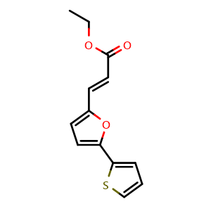 Chemical structure of Ethyl (E)-3-(5-(thiophen-2-yl)furan-2-yl)acrylate , AChemBlock Y233379