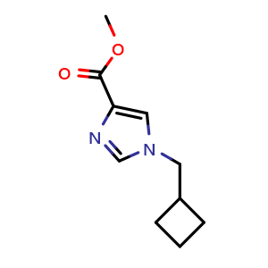 Chemical structure of Methyl 1-(cyclobutylmethyl)-1H-imidazole-4-carboxylate , AChemBlock Y233387