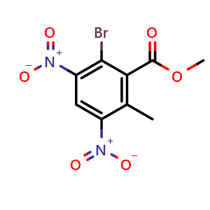 Chemical structure of Methyl 2-bromo-6-methyl-3,5-dinitrobenzoate , AChemBlock Y233393