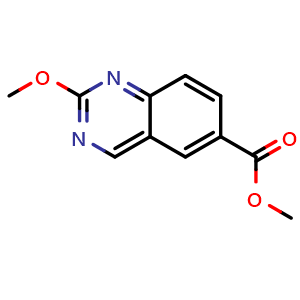 Chemical structure of Methyl 2-methoxyquinazoline-6-carboxylate , AChemBlock Y233395