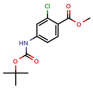 Chemical structure of Methyl 4-((tert-butoxycarbonyl)amino)-2-chlorobenzoate , AChemBlock Y233398