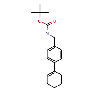 Chemical structure of tert-Butyl ((2',3',4',5'-tetrahydro-[1,1'-biphenyl]-4-yl)methyl)carbamate , AChemBlock Y233405