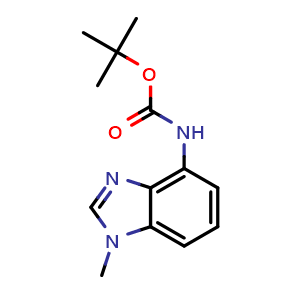Chemical structure of tert-Butyl (1-methyl-1H-benzo[d]imidazol-4-yl)carbamate , AChemBlock Y233407