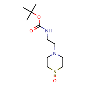 Chemical structure of tert-Butyl (2-(1-oxidothiomorpholino)ethyl)carbamate , AChemBlock Y233408