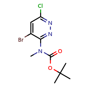 Chemical structure of tert-Butyl (4-bromo-6-chloropyridazin-3-yl)(methyl)carbamate , AChemBlock Y233413