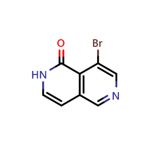 Chemical structure of 8-Bromo-2,6-naphthyridin-1(2H)-one , CAS 1823880-20-1, AChemBlock Y233445