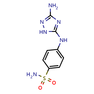 Chemical structure of 4-((3-Amino-1H-1,2,4-triazol-5-yl)amino)benzenesulfonamide , CAS 443799-31-3, AChemBlock Y233459