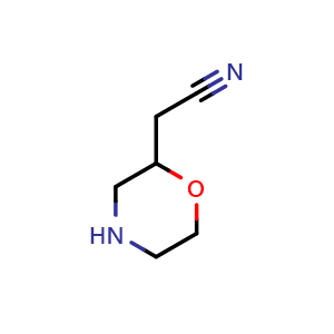Chemical structure of 2-(Morpholin-2-yl)acetonitrile , CAS 66961-15-7, AChemBlock Y233460