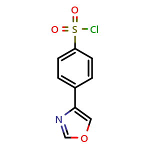Chemical structure of 4-(Oxazol-4-yl)benzene-1-sulfonyl chloride , CAS 954368-94-6, AChemBlock Y233467