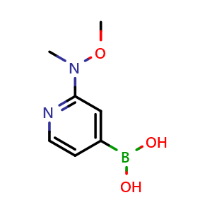 Chemical structure of (2-(Methoxy(methyl)amino)pyridin-4-yl)boronic acid , AChemBlock Y233473