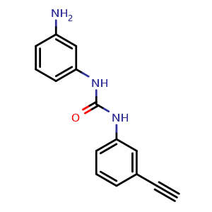 Chemical structure of 1-(3-Aminophenyl)-3-(3-ethynylphenyl)urea , CAS 3037693-42-5, AChemBlock Y233521