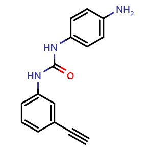 Chemical structure of 1-(4-Aminophenyl)-3-(3-ethynylphenyl)urea , CAS 3037676-44-8, AChemBlock Y233532