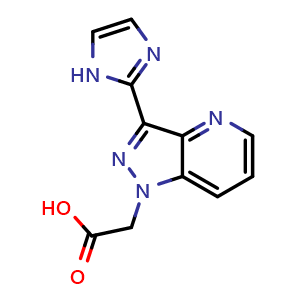 Chemical structure of 2-(3-(1H-imidazol-2-yl)-1H-pyrazolo[4,3-b]pyridin-1-yl)acetic acid , AChemBlock Y233552