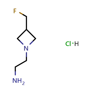 Chemical structure of 2-(3-(Fluoromethyl)azetidin-1-yl)ethanamine hydrochloride , CAS 3037682-56-4, AChemBlock Y233553