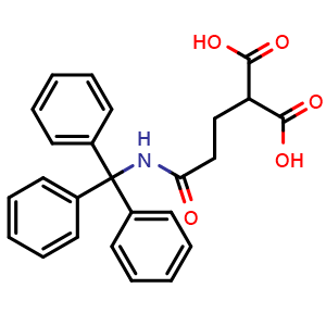 Chemical structure of 2-(3-oxo-3-(tritylamino)propyl)malonic acid , CAS 3037682-37-1, AChemBlock Y233555
