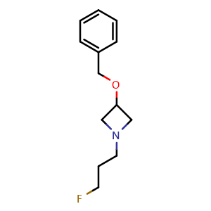 Chemical structure of 3-(benzyloxy)-1-(3-fluoropropyl)azetidine , CAS 2864347-78-2, AChemBlock Y233576
