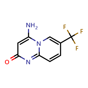 Chemical structure of 4-Amino-7-(trifluoromethyl)-2H-pyrido[1,2-a]pyrimidin-2-one , CAS 2990108-25-1, AChemBlock Y233589