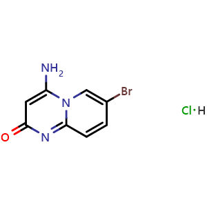 Chemical structure of 4-Amino-7-bromo-2H-pyrido[1,2-a]pyrimidin-2-one hydrochloride , CAS 2990482-98-7, AChemBlock Y233590