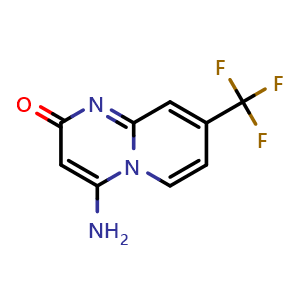 Chemical structure of 4-Amino-8-(trifluoromethyl)-2H-pyrido[1,2-a]pyrimidin-2-one , CAS 2990059-69-1, AChemBlock Y233591