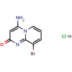 Chemical structure of 4-Amino-9-bromo-2H-pyrido[1,2-a]pyrimidin-2-one hydrochloride , CAS 2990059-61-3, AChemBlock Y233594