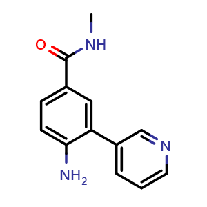 Chemical structure of 4-Amino-N-methyl-3-(pyridin-3-yl)benzamide , CAS 3037705-68-0, AChemBlock Y233596