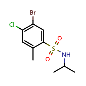 Chemical structure of 5-Bromo-4-chloro-N-isopropyl-2-methylbenzenesulfonamide , CAS 2988655-87-2, AChemBlock Y233602