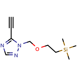 Chemical structure of 5-ethynyl-1-((2-(trimethylsilyl)ethoxy)methyl)-1H-1,2,4-triazole , AChemBlock Y233603