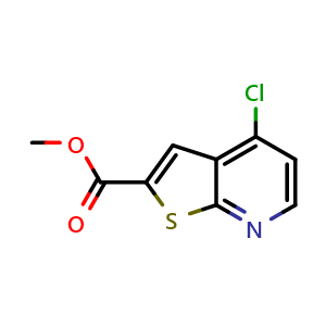 Chemical structure of Methyl 4-chlorothieno[2,3-b]pyridine-2-carboxylate , CAS 1305208-12-1, AChemBlock Y233650
