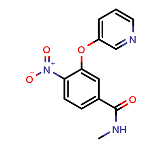Chemical structure of N-Methyl-4-nitro-3-(pyridin-3-yloxy)benzamide , CAS 3037703-58-2, AChemBlock Y233670