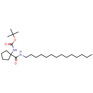 Chemical structure of tert-Butyl (1-(tetradecylcarbamoyl)cyclopentyl)carbamate , CAS 2990112-81-5, AChemBlock Y233677