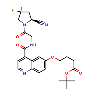 tert-Butyl (S)-4-((4-((2-(2-cyano-4,4-difluoropyrrolidin-1-yl)-2-oxoethyl)carbamoyl)quinolin-6-yl)oxy)butanoate