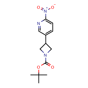 Chemical structure of tert-Butyl 3-(6-nitropyridin-3-yl)azetidine-1-carboxylate , CAS 2881181-75-3, AChemBlock Y233686