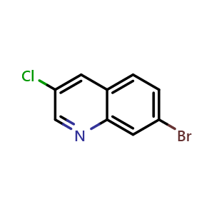 Chemical structure of 7-Bromo-3-chloroquinoline , CAS 1246549-62-1, AChemBlock Y233710