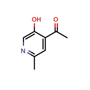 Chemical structure of 1-(5-Hydroxy-2-methylpyridin-4-yl)ethan-1-one , CAS 1256809-33-2, AChemBlock Y233711