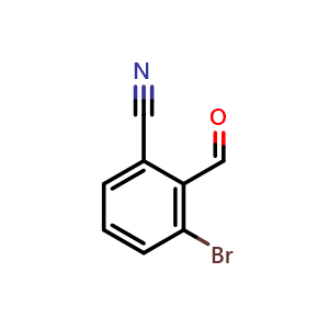 Chemical structure of 3-Bromo-2-formylbenzonitrile , CAS 1261817-22-4, AChemBlock Y233714