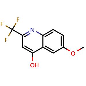 Chemical structure of 4-Hydroxy-6-methoxy-2-(trifluoromethyl)quinoline , CAS 1701-21-9, AChemBlock Y233725