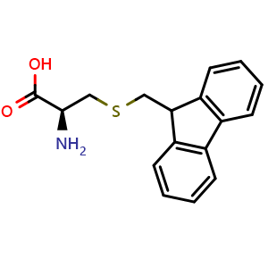 Chemical structure of S-(9H-Fluoren-9-ylmethyl)-D-cysteine , CAS 257288-48-5, AChemBlock Y233739