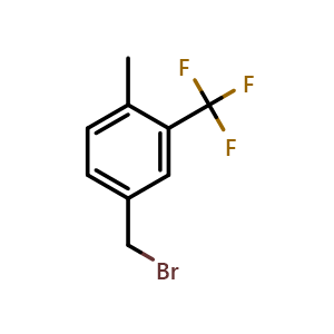 Chemical structure of 4-(Bromomethyl)-1-methyl-2-(trifluoromethyl)benzene , CAS 261952-19-6, AChemBlock Y233740