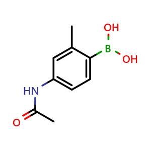 Chemical structure of (4-(Acetamidomethyl)phenyl)boronic acid , CAS 850568-41-1, AChemBlock Y233780
