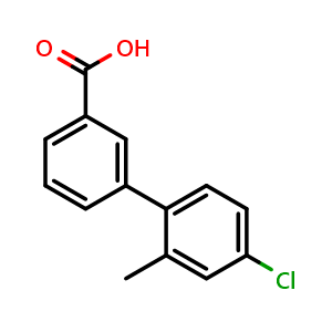 Chemical structure of 3-(4-Chloro-2-methylphenyl)benzoic acid , CAS 916220-05-8, AChemBlock Y233783