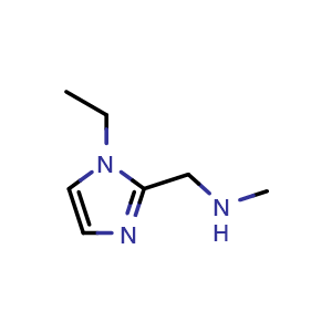 Chemical structure of [(1-Ethyl-1H-imidazol-2-yl)methyl](methyl)amine , CAS 920450-08-4, AChemBlock Y233785