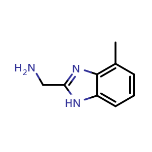 Chemical structure of 1-(4-methyl-1H-benzimidazol-2-yl)methanamine , CAS 933756-31-1, AChemBlock Y233786