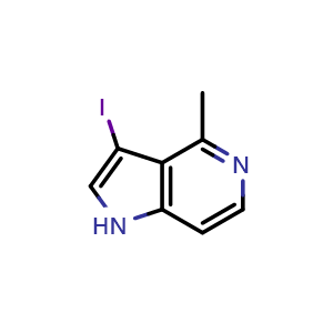 Chemical structure of 3-Iodo-4-methyl-5-azaindole , CAS 1000342-66-4, AChemBlock Y233792