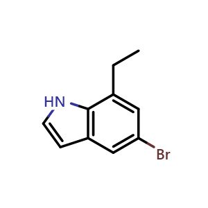Chemical structure of 5-Bromo-7-Ethyl-1H-indole , CAS 467451-94-1, AChemBlock Y233800