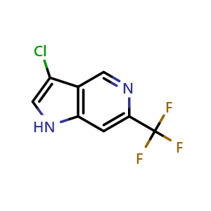 Chemical structure of 3-Chloro-6-trifluoromethyl-5-azaindole , CAS 2383525-63-9, AChemBlock Y233802