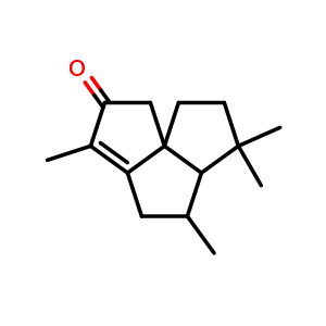 Chemical structure of 3,5,6,6-tetramethyl-4,5,5a,6,7,8-hexahydrocyclopenta[c]pentalen-2(1H)-one , AChemBlock Y233811