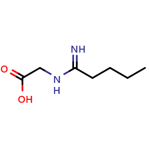 Chemical structure of 2-Pentanimidamidoacetic acid , CAS 193140-43-1, AChemBlock Y233818
