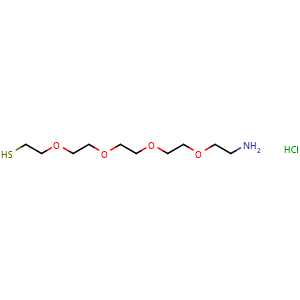 Chemical structure of Amino-PEG5-SH HCl , CAS 2762393-21-3, AChemBlock Y233822