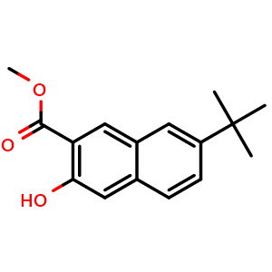 Chemical structure of Methyl 7-(tert-butyl)-3-hydroxy-2-naphthoate , CAS 114177-03-6, AChemBlock Y233829
